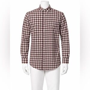 NEW Van Heusen Slim Fit Plaid Button Down Shirt Men’s L Wrinkle Resistant Work